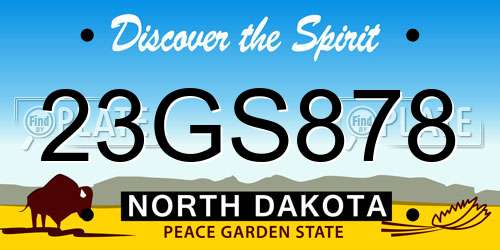 23GS878 North Dakota License Plate