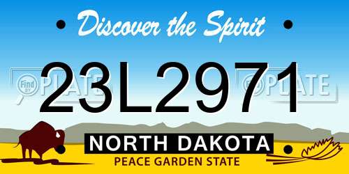 23L2971 North Dakota License Plate
