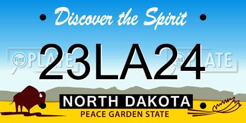 23LA24 North Dakota License Plate