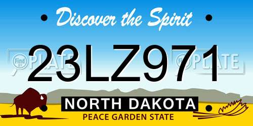 23LZ971 North Dakota License Plate