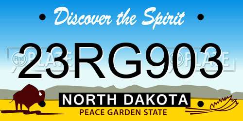 23RG903 North Dakota License Plate