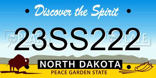 23SS222 North Dakota License Plate