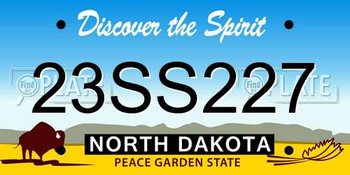23SS227 North Dakota License Plate