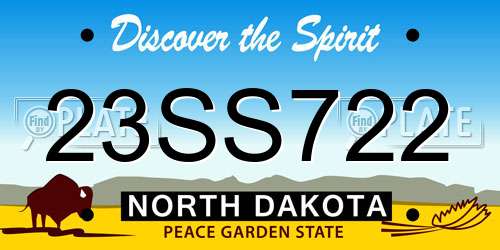 23SS722 North Dakota License Plate