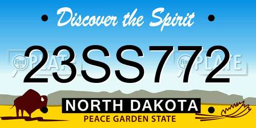 23SS772 North Dakota License Plate