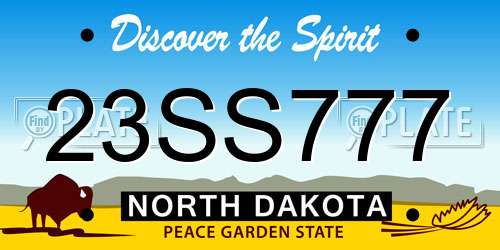 23SS777 North Dakota License Plate
