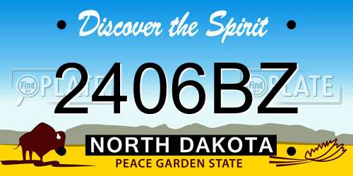 2406BZ North Dakota License Plate