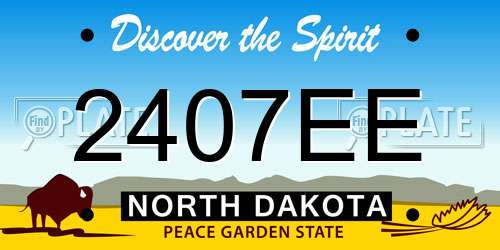 2407EE North Dakota License Plate