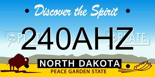 240AHZ North Dakota License Plate