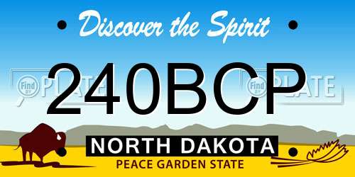 240BCP North Dakota License Plate