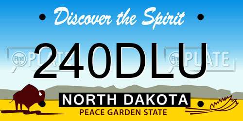 240DLU North Dakota License Plate