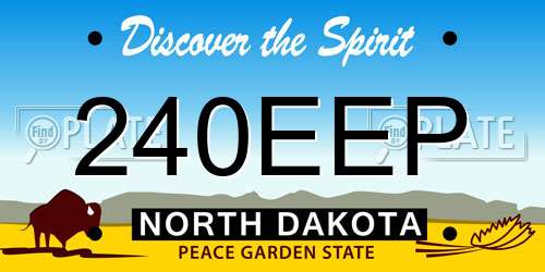 240EEP North Dakota License Plate