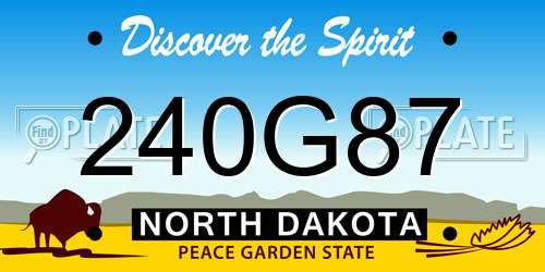 240G87 North Dakota License Plate