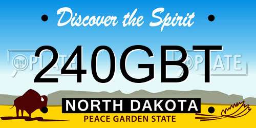 240GBT North Dakota License Plate