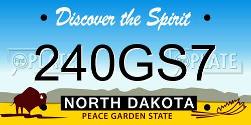 240GS7 North Dakota License Plate