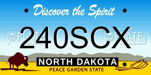 240SCX North Dakota License Plate