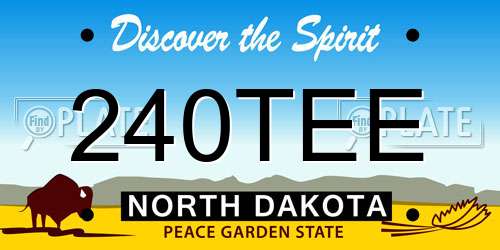 240TEE North Dakota License Plate