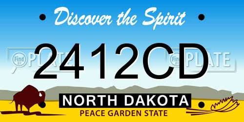2412CD North Dakota License Plate