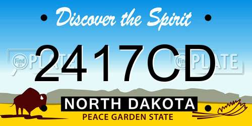 2417CD North Dakota License Plate