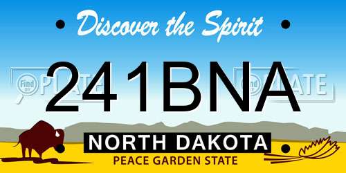 241BNA North Dakota License Plate