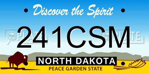 241CSM North Dakota License Plate