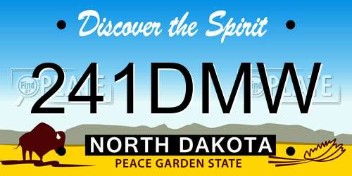 241DMW North Dakota License Plate