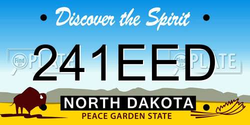 241EED North Dakota License Plate