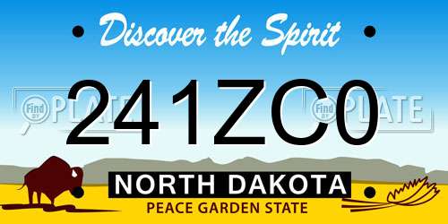 241ZC0 North Dakota License Plate