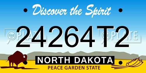24264T2 North Dakota License Plate