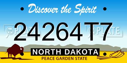 24264T7 North Dakota License Plate