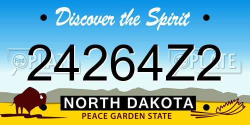 24264Z2 North Dakota License Plate