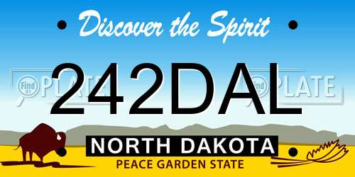 242DAL North Dakota License Plate