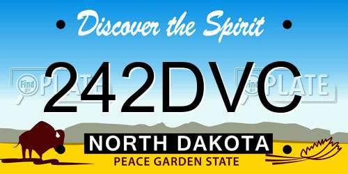 242DVC North Dakota License Plate