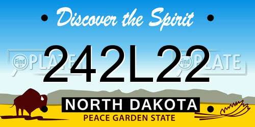 242L22 North Dakota License Plate