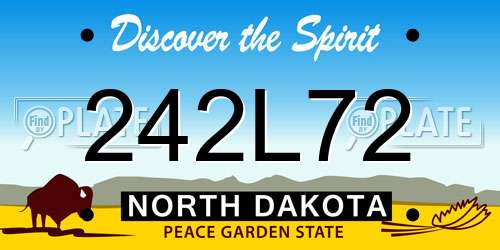 242L72 North Dakota License Plate