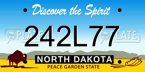 242L77 North Dakota License Plate