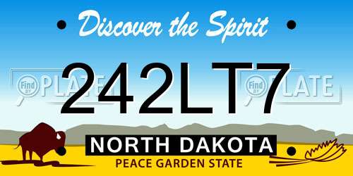 242LT7 North Dakota License Plate