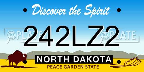 242LZ2 North Dakota License Plate