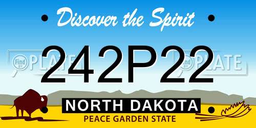 242P22 North Dakota License Plate