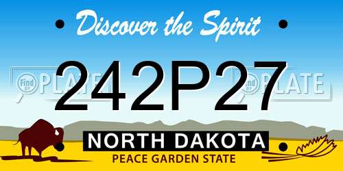 242P27 North Dakota License Plate