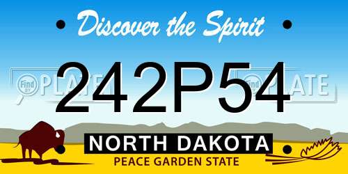242P54 North Dakota License Plate