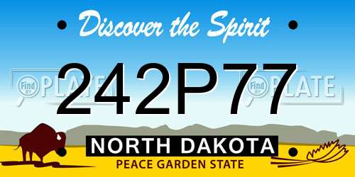 242P77 North Dakota License Plate
