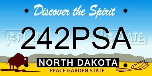 242PSA North Dakota License Plate