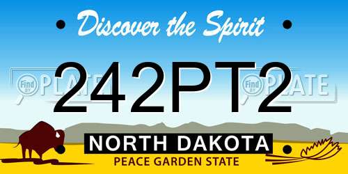 242PT2 North Dakota License Plate