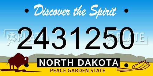 2431250 North Dakota License Plate