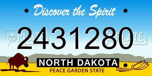 2431280 North Dakota License Plate
