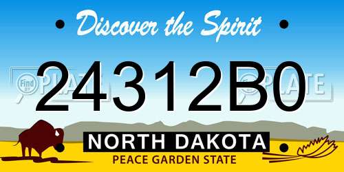 24312B0 North Dakota License Plate
