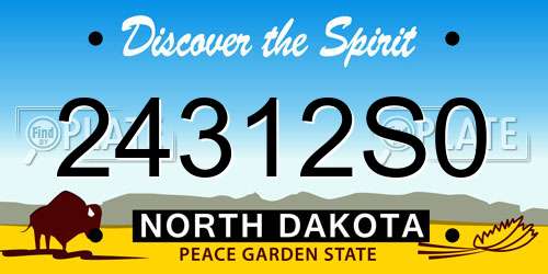 24312S0 North Dakota License Plate