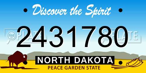 2431780 North Dakota License Plate