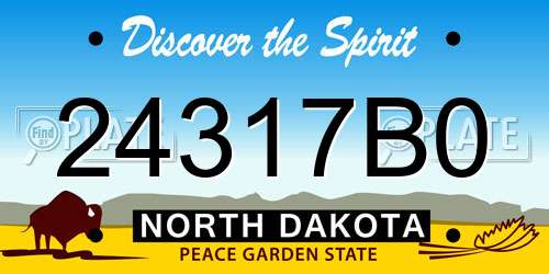 24317B0 North Dakota License Plate